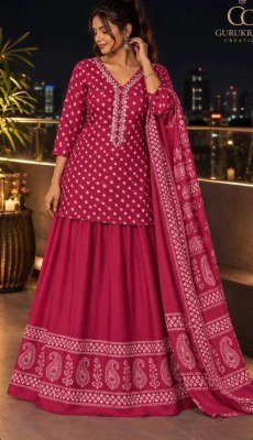 Premium Cotton Gopi Dress 3-Piece Set with Kurti and 3.5M Flared Skirt Size wise Combo Set