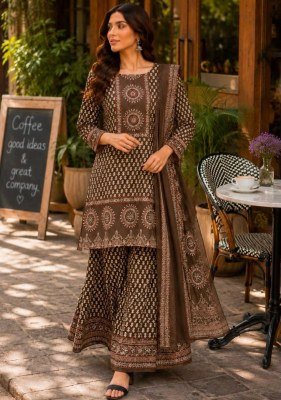 Premium Cotton Gopi Dress Set – 3-Piece Kurti Sharara Dupatta Collection 