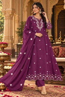 Premium Cotton Mal Chanderi 3 Pcs Suit Set Size wise Combo Set