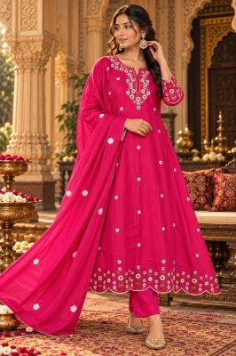 Premium Cotton Mal Chanderi 3 Pcs Suit Set Size wise Combo Set