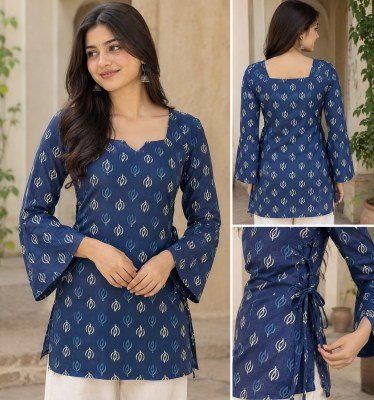 Premium Cotton Short Kurti with Both Side Dori and Bell Sleeves wholesale catalogs