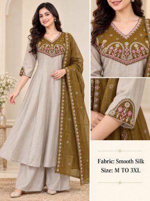 Premium Designer 3 Pcs Soft Silk Palazzo Pair Size wise Combo Set