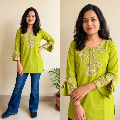 Premium Designer Cotton Top Collection – Heavy Work Tops Size wise Combo Set