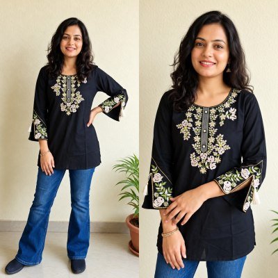 Premium Designer Cotton Top Collection – Heavy Work Tops Size wise Combo Set