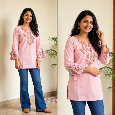 Premium Designer Cotton Top Collection – Heavy Work Tops Size wise Combo Set