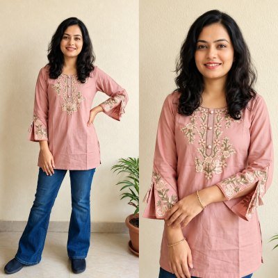 Premium Designer Cotton Top Collection – Heavy Work Tops Size wise Combo Set