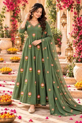 Premium Diwali Collection Designer 3-Piece Anarkali Suit Set Size wise Combo Set