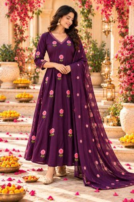 Premium Diwali Collection Designer 3-Piece Anarkali Suit Set Size wise Combo Set