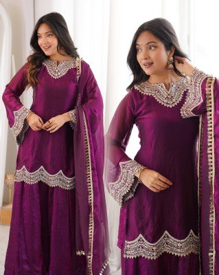 Premium Fendy Silk Sharara Palazzo Suit Wholesale 