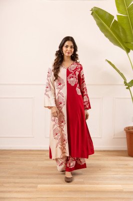 Premium German Rayon Co-ord Set with Placement Print & Neck Work  wholesale catalogs