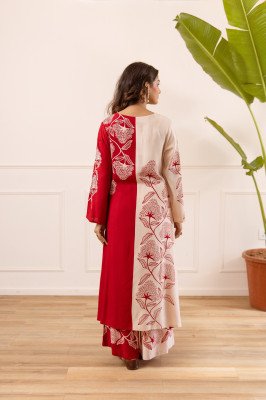 Premium German Rayon Co-ord Set with Placement Print & Neck Work  co ord set catalogs