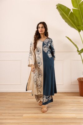 Premium German Rayon Co-ord Set with Placement Print & Neck Work  co ord set catalogs