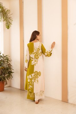 Premium German Rayon Co-ord Set with Placement Print & Neck Work  co ord set catalogs