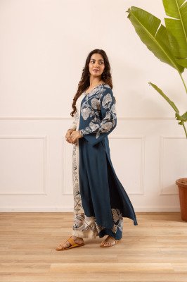Premium German Rayon Co-ord Set with Placement Print & Neck Work  co ord set catalogs