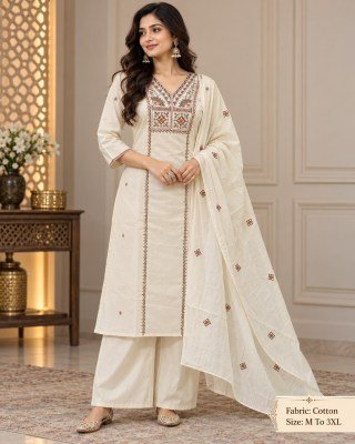 Premium Khadi Cotton 3-Piece Ethnic Wear Collection Size wise Combo Set