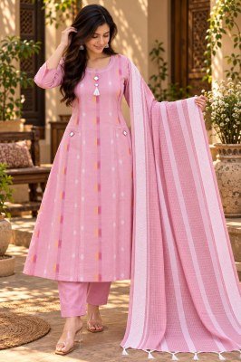 Premium Linen Dobby Cotton 3-Piece Set – A-Line Mirror Work Top, Palazzo Pant and Dupatta wholesale catalogs