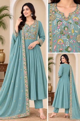 Premium Mul Chanderi Top Bottom Dupatta Combo Set 
