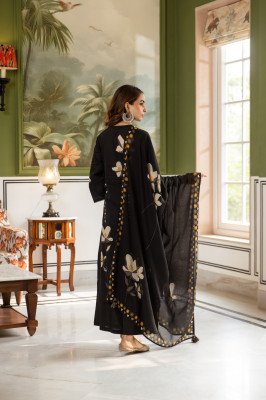 Premium Mul-Mul Cotton 3-Piece Kurti Plazo Set with Neck Work Fancy Palazzo suit catalogue
