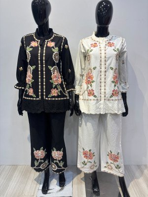 Premium Pure Cambric Cotton Embroidered Kurta Pant Set with Cotton Inner wholesale catalogs