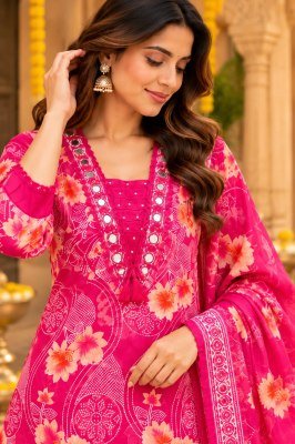 Premium Pure Cotton 3 Piece Farshi Salwar Suit Collection Size wise Combo Set