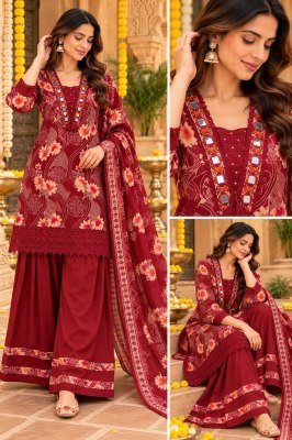 Premium Pure Cotton 3 Piece Farshi Salwar Suit Collection Size wise Combo Set