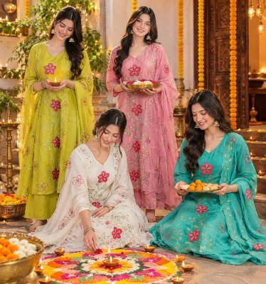 Premium Pure Mul Chanderi Embroidered Kurti Palazzo Set with Cotton Inner and Dupatta  Size wise Combo Set