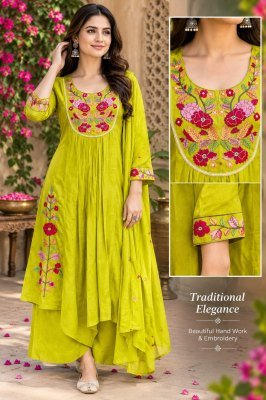 Premium Pure Mul Chanderi  Kurti Palazzo Dupatta Set with Latkans wholesale catalogs