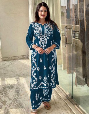 Premium Rayon 2-Piece Collection – Lucknowi Work Top and Heavy Rayon Pant kurtis catalogs