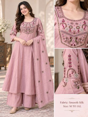 Premium Smooth Silk 3-Piece Round Palazzo Suit Set wholesale catalogs
