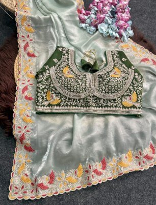 Premium Spes Silk Saree with Multi Thread Work and Stitched Blouse 