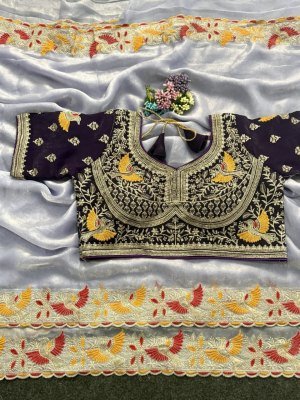 Premium Spes Silk Saree with Multi Thread Work and Stitched Blouse sarees