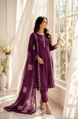 Premium Traditional Cotton 3-Piece Straight Kurta Suit – Pintex, Mirror & Moti Work Size wise Combo Set