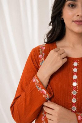 Premium Traditional Cotton 3-Piece Straight Kurta Suit – Pintex, Mirror & Moti Work Size wise Combo Set