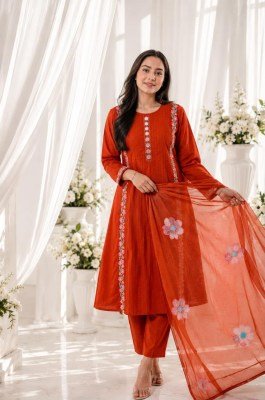 Premium Traditional Cotton 3-Piece Straight Kurta Suit – Pintex, Mirror & Moti Work Size wise Combo Set