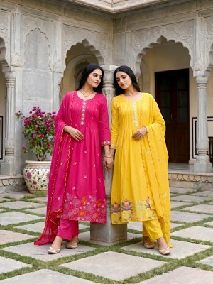 Premnath Parul Mal Chanderi Flair Kurti Pant with Full Cutwork Dupatta Set kurti pant with dupatta Catalogs