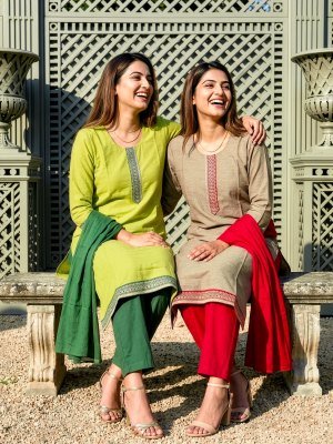 Premnath Poicha South Cotton 3 Piece Suit Set with Pure Cotton Mal Dupatta kurti pant with dupatta Catalogs