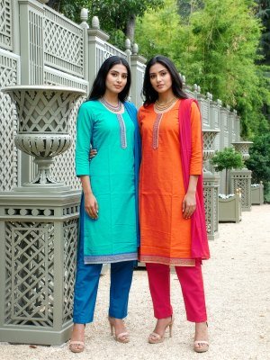 Premnath Poicha South Cotton 3 Piece Suit Set with Pure Cotton Mal Dupatta kurti pant with dupatta Catalogs