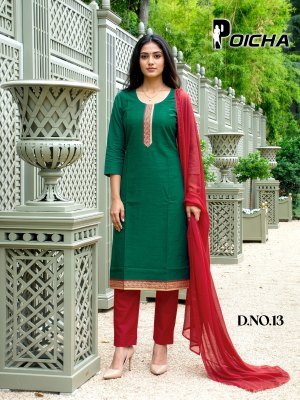 Premnath Poicha South Cotton 3 Piece Suit Set with Pure Cotton Mal Dupatta kurti pant with dupatta Catalogs