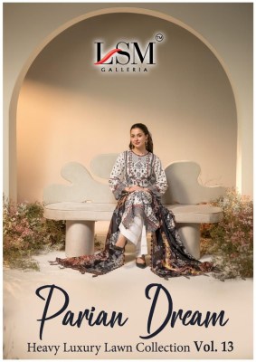 Prian Dream vol 13 by LSM Galleria Heavy Luxury Lawn Cotton Pakistani suit collection wholesale catalogs