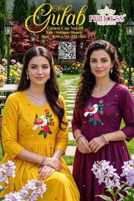 Princess Gulab Vatican Silk Designer Kurti wholesale catalogs