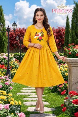 Princess Gulab Vatican Silk Designer Kurti kurtis catalogs