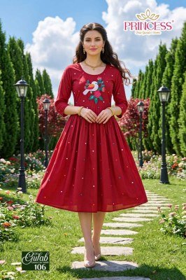Princess Gulab Vatican Silk Designer Kurti kurtis catalogs