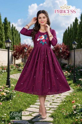 Princess Gulab Vatican Silk Designer Kurti kurtis catalogs