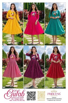 Princess Gulab Vatican Silk Designer Kurti kurtis catalogs