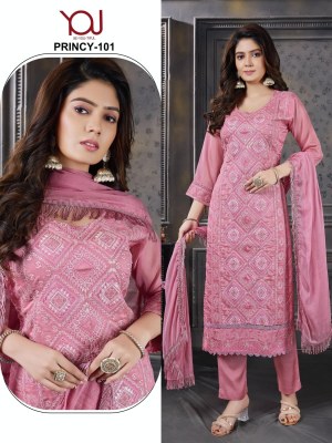 Princy by Wanna bay you Design No 101 And 102 heavy organza Karachi work Kurti pant and dupatta catalogue at amaviexpo com readymade suit catalogs
