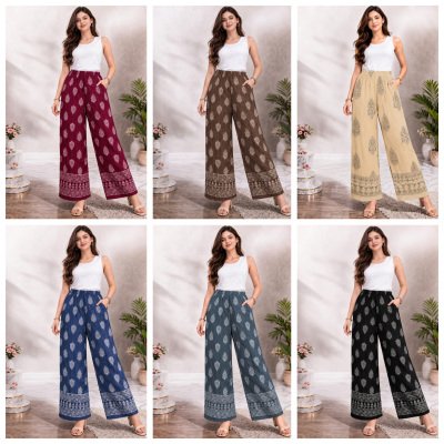 Printed Pleated Palazzo – Heavy Lycra Stretchable Palazzo Pants bottom wear
