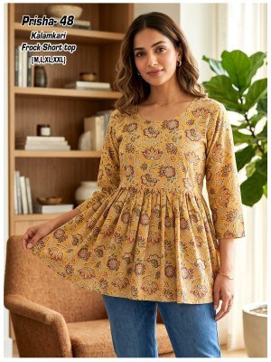 Prisha 1 Kalamkari Cotton Flair Short Top Size wise Combo Set