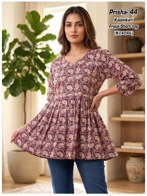 Prisha 1 Kalamkari Cotton Flair Short Top Size wise Combo Set