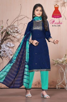 Prisha Vol 1 by Nemis Reyon printed embroidered kurti pant and dupatta catalogue at affordable rate readymade suit catalogs