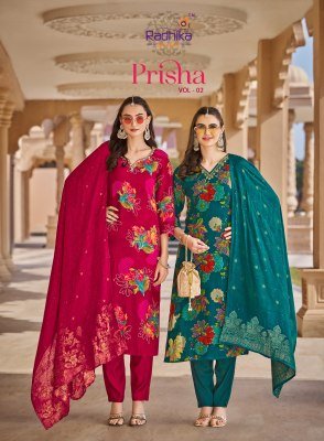 Prisha Vol 2 by Radhika Milano Print Handwork Suit with Jacquard Dupatta 